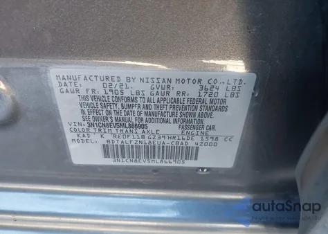 2021 Nissan Versa Sv Xtronic Cvt from USA, damaged, VIN 3N1CN8EV5ML866905